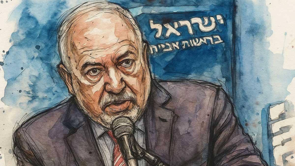 آویگدور لیبرمن وزیر دفاع پیشین اسرائیل در کنفرانس مطبوعاتی