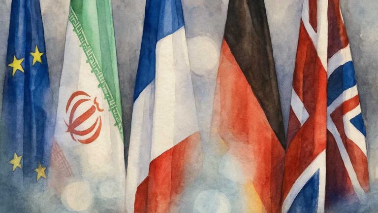 مذاکرات هسته‌ای ایران و اروپا، پرچم‌های کشورهای اروپایی و ایران