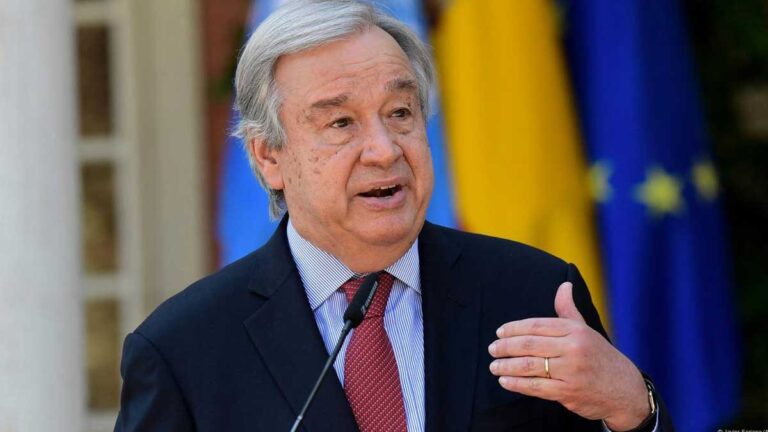 آنتونیو گوترش دبیرکل سازمان ملل در نشست خبری 