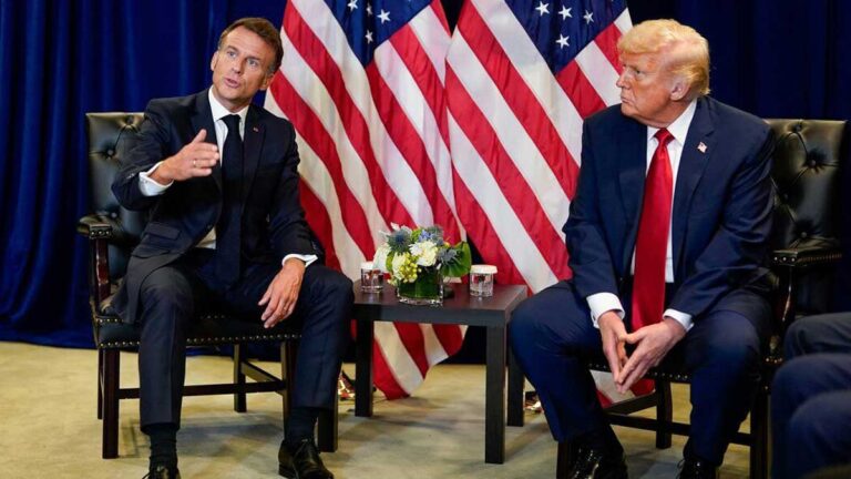 امانوئل مکرون و ترامپ در مورد مناقشه فلسطین و اسرائیل
