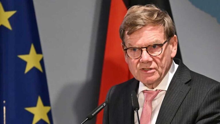 نشست مطبوعاتی وزرای خارجه آلمان و مصر در قاهره درباره صلح غزه