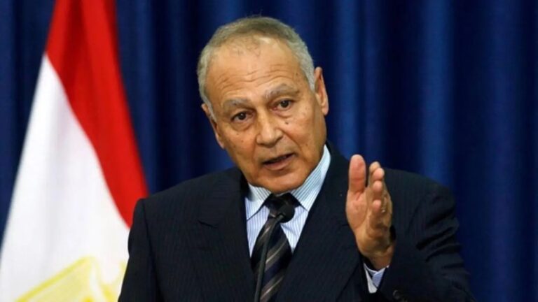 پرچم سومالی‌لند و سومالی، یا ابوالغیط در حال سخنرانی