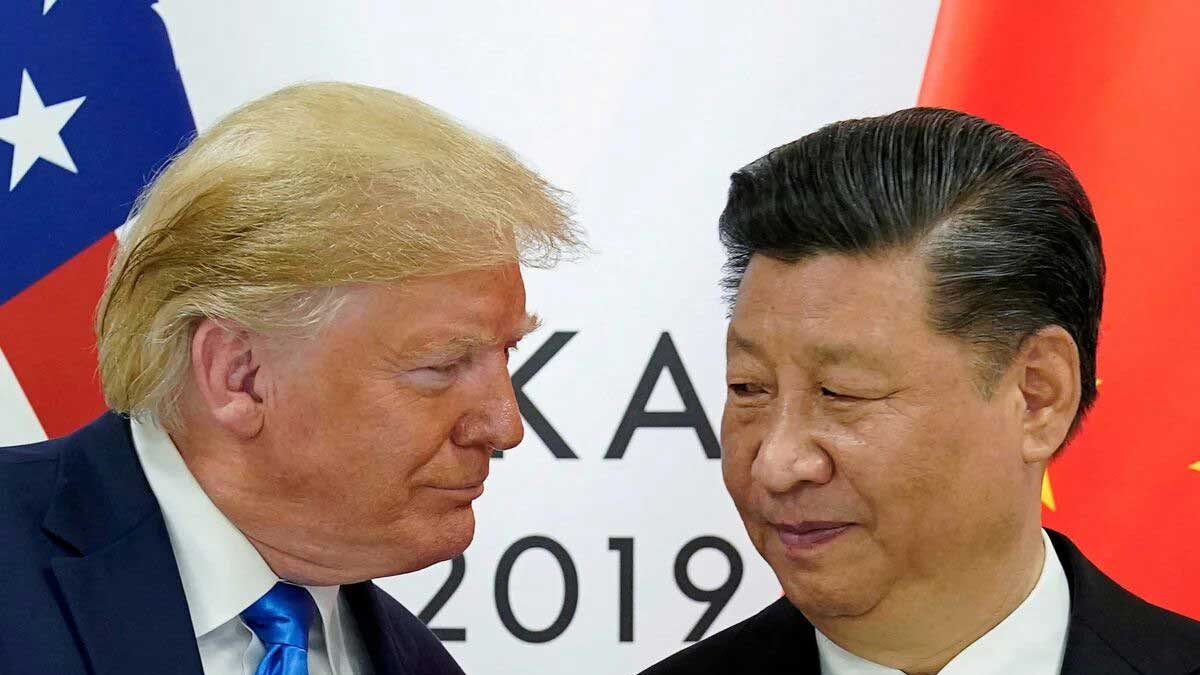 نقشه تنگه تایوان و پرچم‌های چین، تایوان و آمریکا