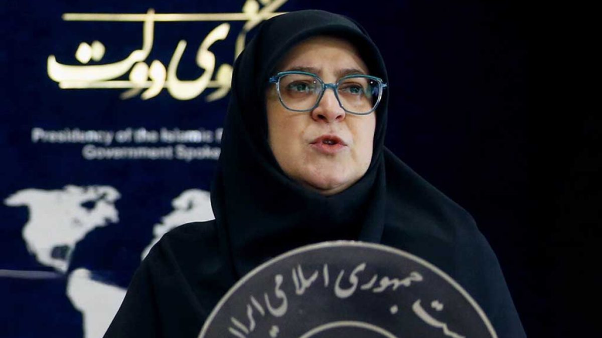سخنگوی دولت در حال توضیح سیاست‌های ارزی در نشست خبری