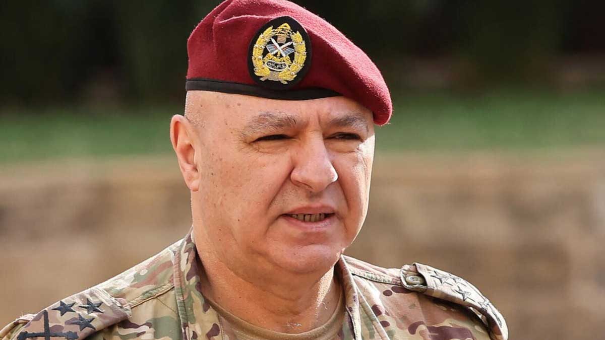 جوزف عون رئیس‌جمهور لبنان در حال سخنرانی درباره بحران حزب‌الله