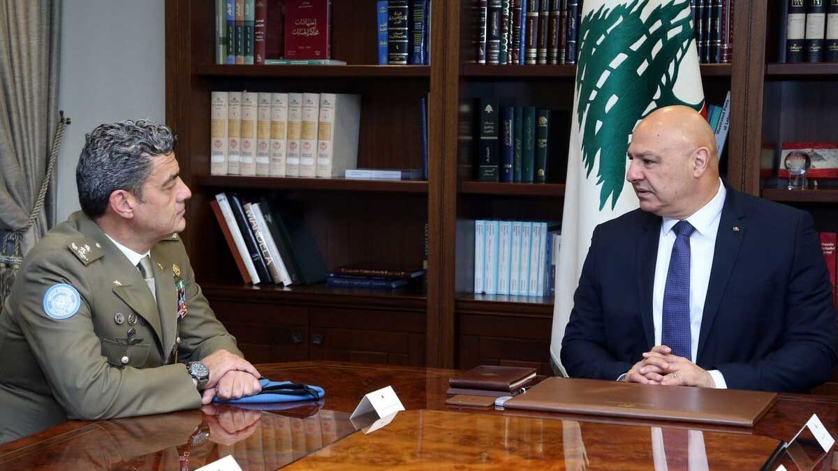 دیدار رئیس جمهور لبنان با فرمانده یونیفل درباره قطعنامه ۱۷۰۱